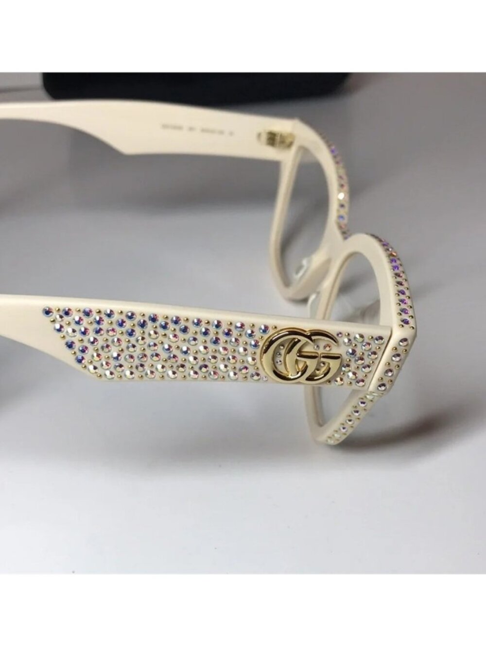 Gucci GG1424s Cream Crystal-Embellished Women's Glasses - Picture 7 of 11